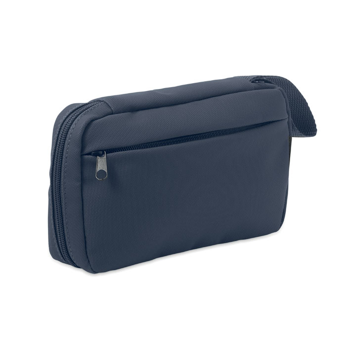 Vanity multi compartiments rPET à personnaliser Vanit Bleu marine